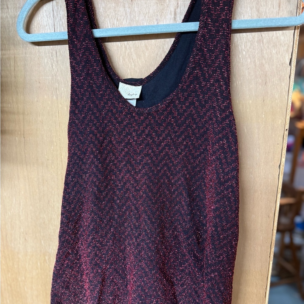 Daytrip Black and Red Zigzag Tank Top